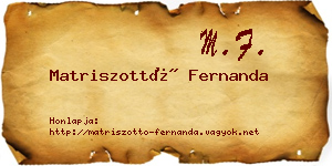 Matriszottó Fernanda névjegykártya